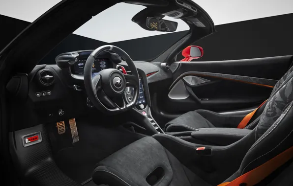 Design, McLaren, chairs, Spider, the interior of the car, MSO, steering wheel, 2023