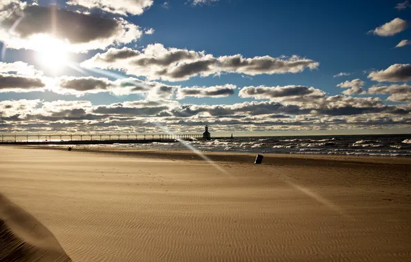 Picture sea, beach, landscape, bridge