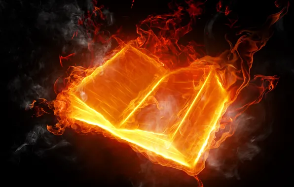 Background, fire, flame, black, languages, book