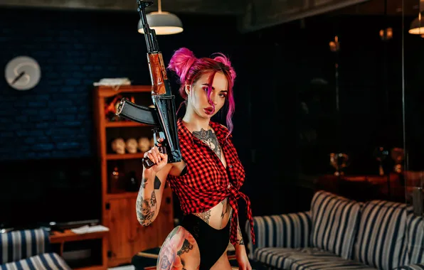 Look, model, body, panties, hand, makeup, figure, piercing