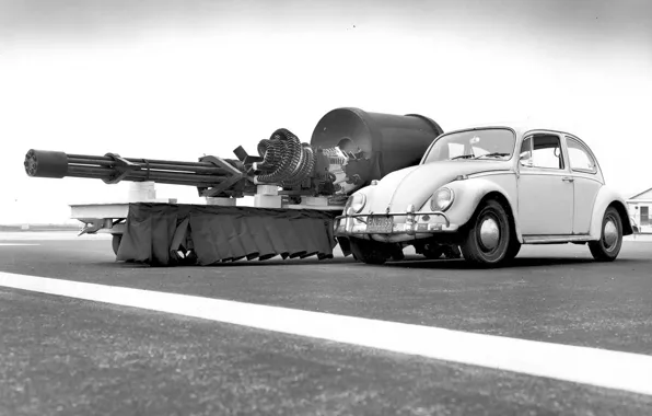 Weapons, Volkswagen, car, A-10, Volkswagen Beetle, Thunderbolt II, GAU-8, 30 mm