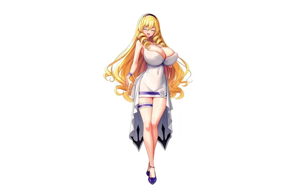 Girl, sexy, cleavage, erect nipples, long hair, dress, legs, boobs