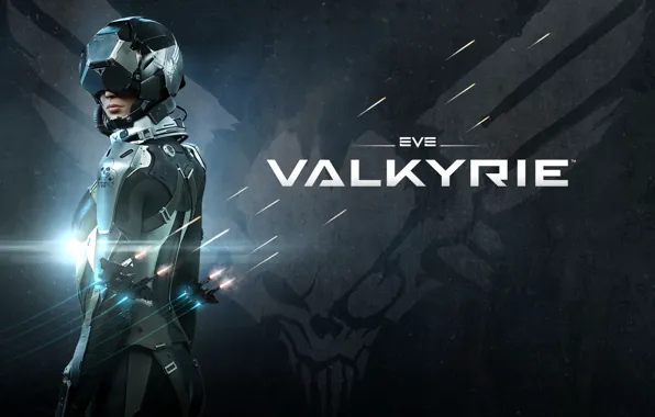 Skull, wings, the suit, pilot, battle, Valkyrie, spaceship, eve online