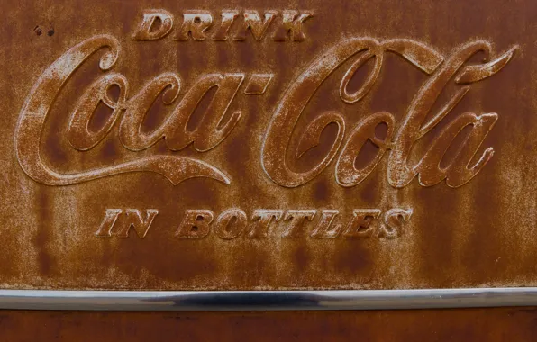 Picture metal, logo, rust, drink, Coca-Cola