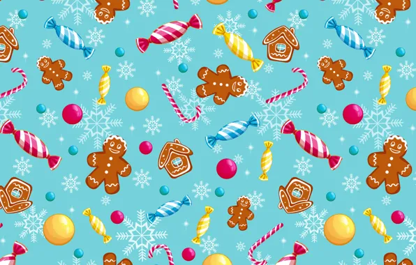 Background, Christmas, candy, sweets, New year, christmas, background, pattern