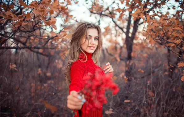 Picture autumn, look, girl, nature, photo, model, garden, beautiful