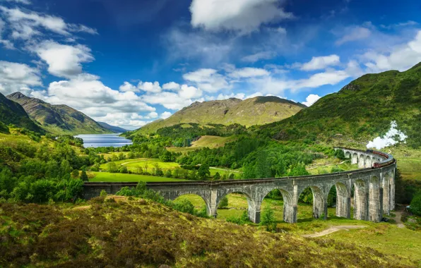 Picture bridge, the engine, Scotland, Glenfinnan, Lochaber