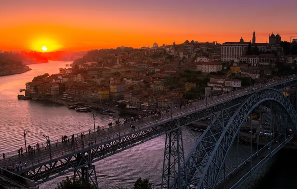 The city, Sunset, Porto