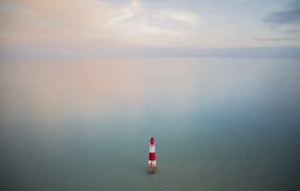 Sea, lighthouse, England, United Kingdom, Beachy Head