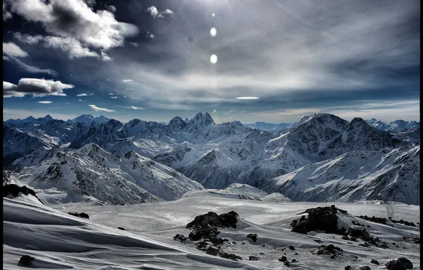 Picture the sky, mountains, gorge