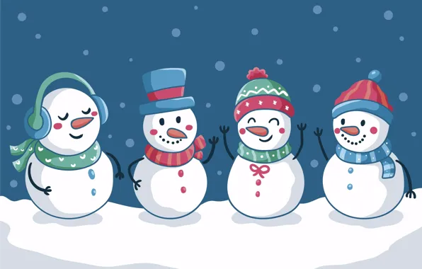 Winter, snow, hat, graphics, hat, headphones, Christmas, the snow
