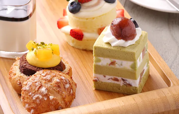 Berries, cake, dessert