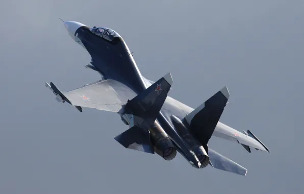 The sky, flight, fighter, Russian, multipurpose, Su-30, double