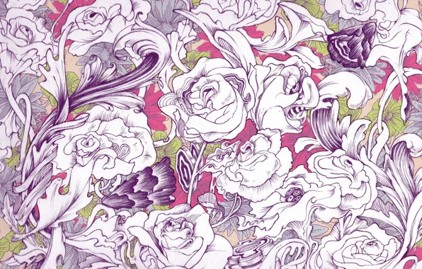 Flowers, abstraction, background, texture