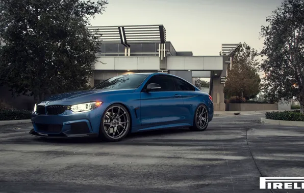 Picture BMW, Blue, Front, Vorsteiner, Pirelli, F32, 103, 2015