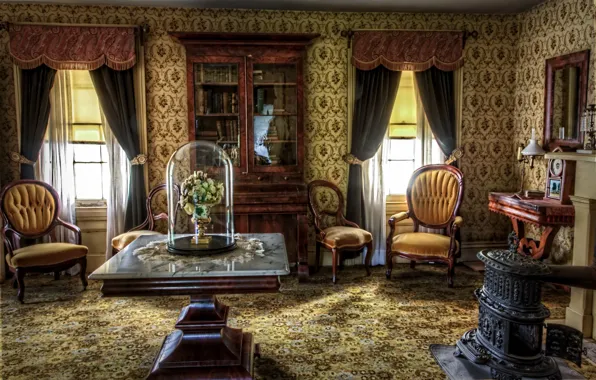 Retro, interior, living room, historical, Victorian, antique
