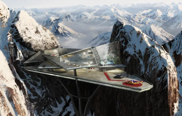 Mountains, house, plan, Iron man, Tony Stark, Tony Stark's Mt. Pilatus mansion