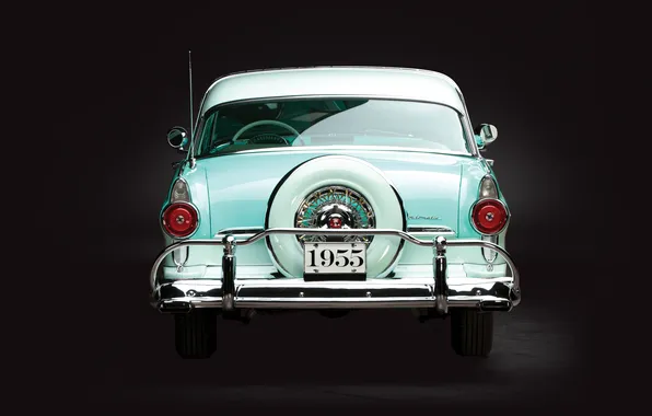 Ford, rear view, retro cars, 1955, Fairlane, Crown, Victoria, Skyliner