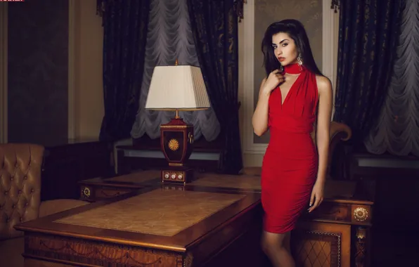 Look, pose, model, portrait, interior, makeup, figure, dress