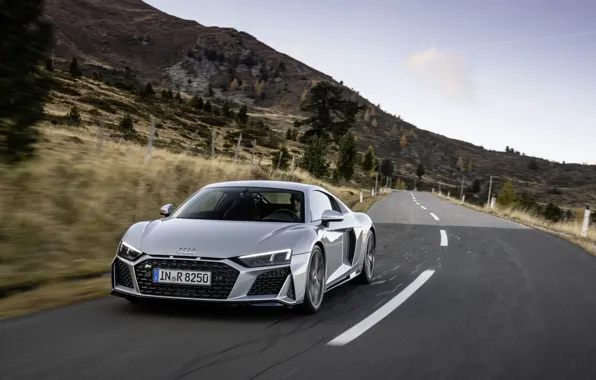 Road, Audi, speed, supercar, Audi R8, Coupe, V10, 2020