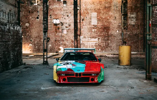Picture BMW, front view, E26, M1, BMW M1 Art Car by Andy Warhol