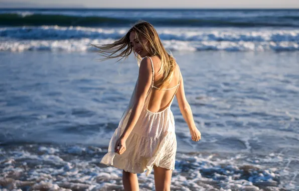 Picture sea, summer, girl