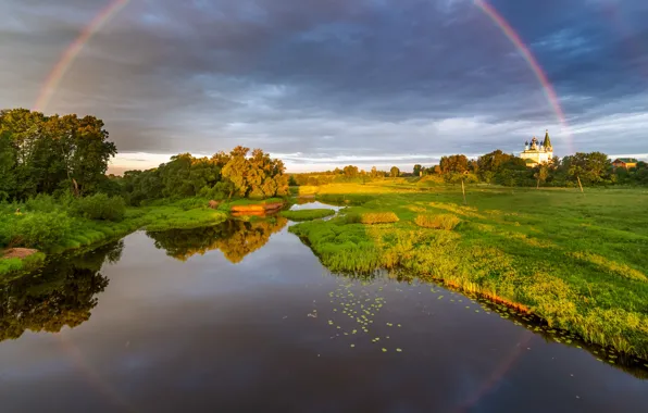 Picture landscape, nature, river, rainbow, Gordeev Edward, Eduard Gordeev, Ed Gordeev