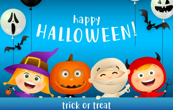 Children, Halloween, Halloween, Joy, Happy Halloween, Children in Monster masks