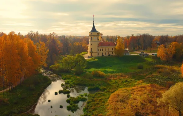 Autumn, landscape, nature, the city, Park, river, castle, fortress