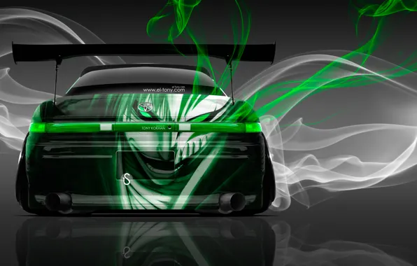 Picture Smoke, Green, Tuning, Style, Wallpaper, Anime, Toyota, Drift