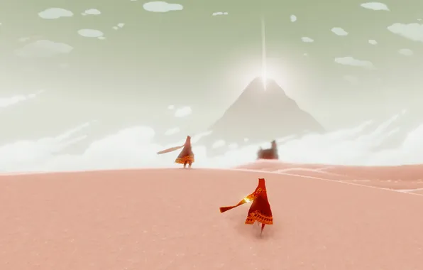 Picture desert, the game, mountain, journey, sparkle, playstation3