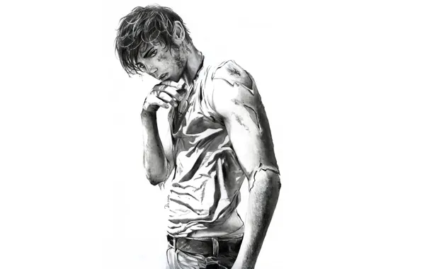 Look, figure, guy, Attack Of The Titans, Shingeki No Kyojin, Eren Yeager, a simple pencil, …