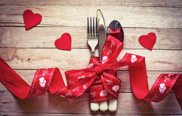 Picture spoon, tape, red, love, plug, romantic, hearts, valentine's day