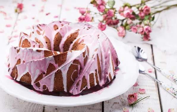 Picture flowers, plate, chocolate, glaze, cupcakes, Stolyevych Yulia