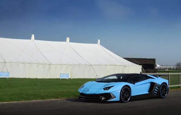 Picture lamborghini, blue, aventador, lp 750-4, supervelo