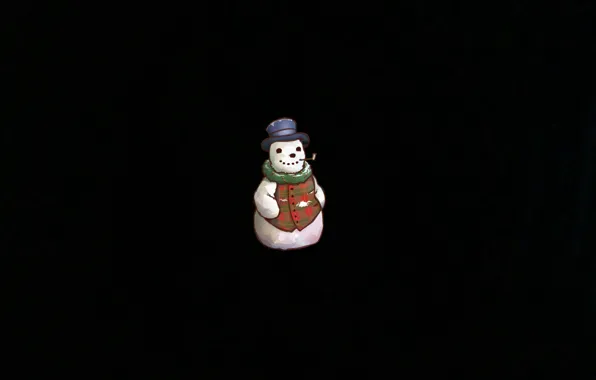 New year, snowman, Black, 2017