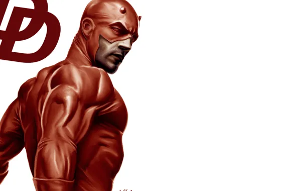 Picture look, mask, art, Marvel Comics, Daredevil, Matt Murdock, red suit