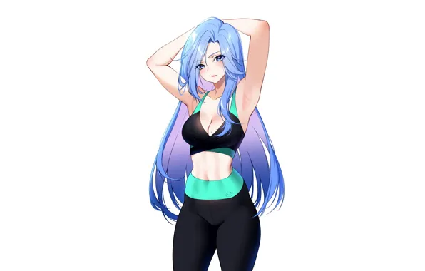 Girl, sexy, cleavage, long hair, boobs, anime, beautiful, pretty