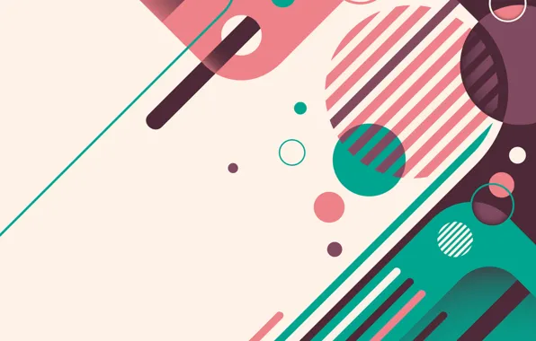Line, circles, abstraction, vector, background