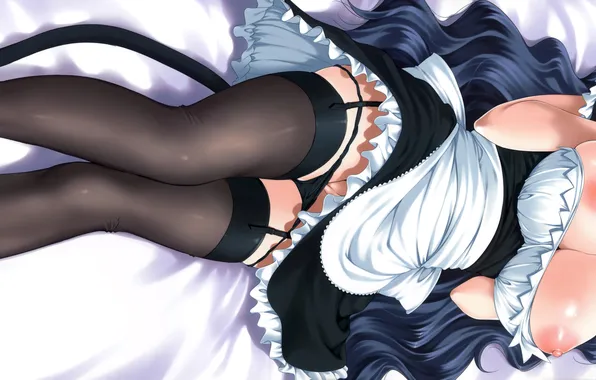 Widescreen, girl, sexy, lingerie, pantsu, panties, thighhighs, erect nipples