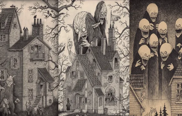 Horror, art, creepy, johnkenn