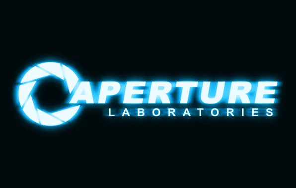 Logo, neon, logo, portal 2, aperture, portal 2, laboratories