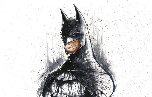 Batman, art, minimalistic, dc comics, artwork, superheroes, white background