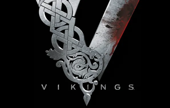 Picture metal, black, blood, the series, Vikings, The Vikings