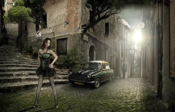 Machine, girl, street