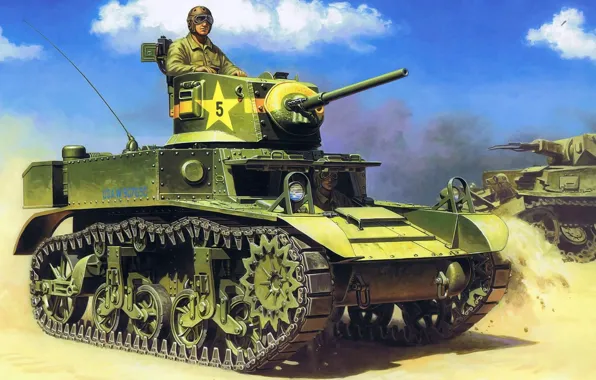 Tank, The second world, USA, American, light tank, m3 stuart, tankers, m3 Stuart