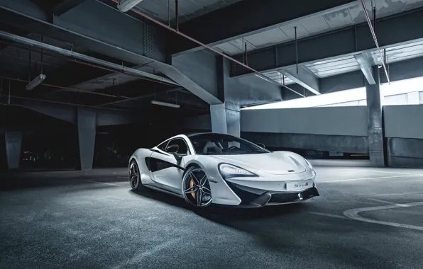 McLaren, Front, White, Parking, Supercar, 2015, Doors, 570S