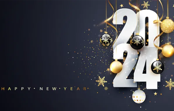 Picture new year, figures, date, composition, 2024, New Year 2024