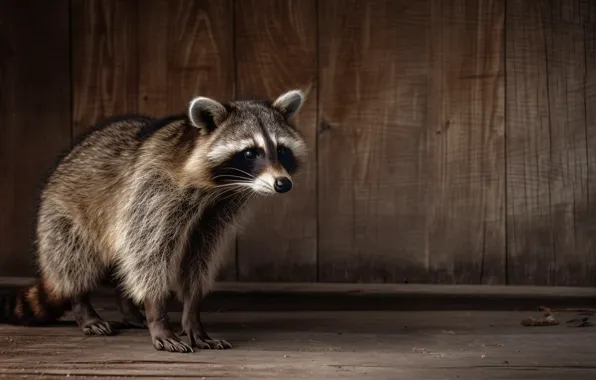 Look, background, wall, Board, the fence, raccoon, wooden, is