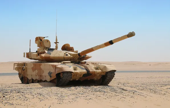 Sand, desert, T-90MS, tank of the Russian Federation
